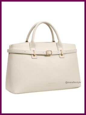 Structured Satchel Bag Women Medium Work Tote Handbag Vegan Leather